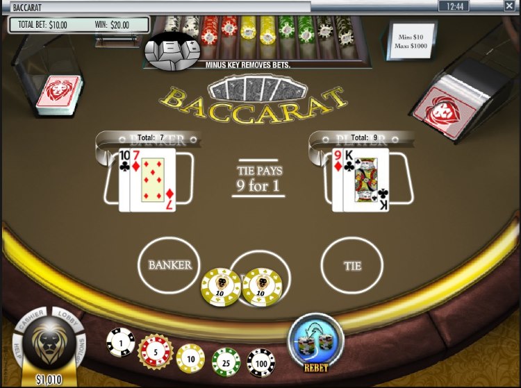 Rival Baccarat Game at Golden Lion Casino