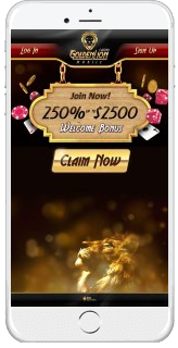 The mobile website of Golden Lion Casino