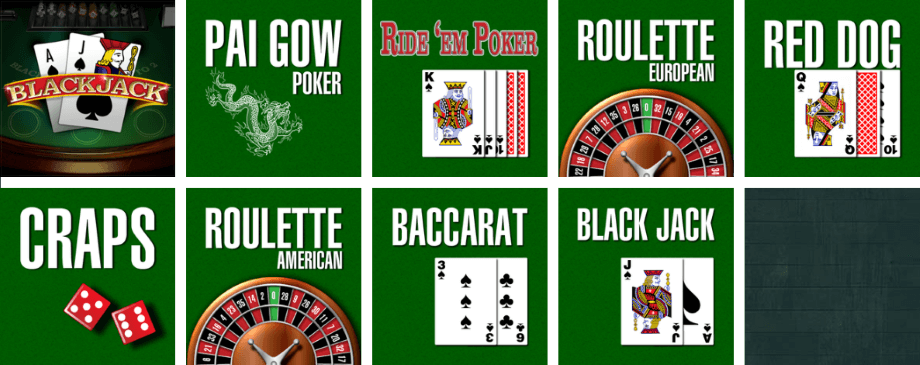 Card and table games at Irish Luck Casino