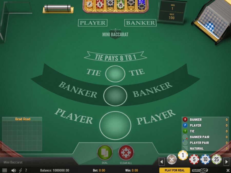 Instant Play Mini Baccarat at Casino-X