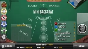 play & go mini baccarat