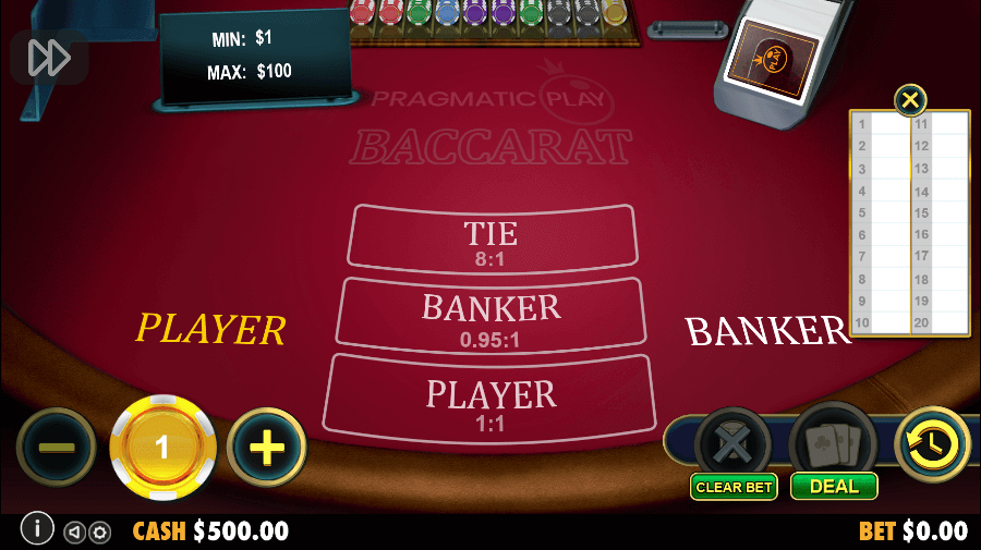 playing baccarat online for free